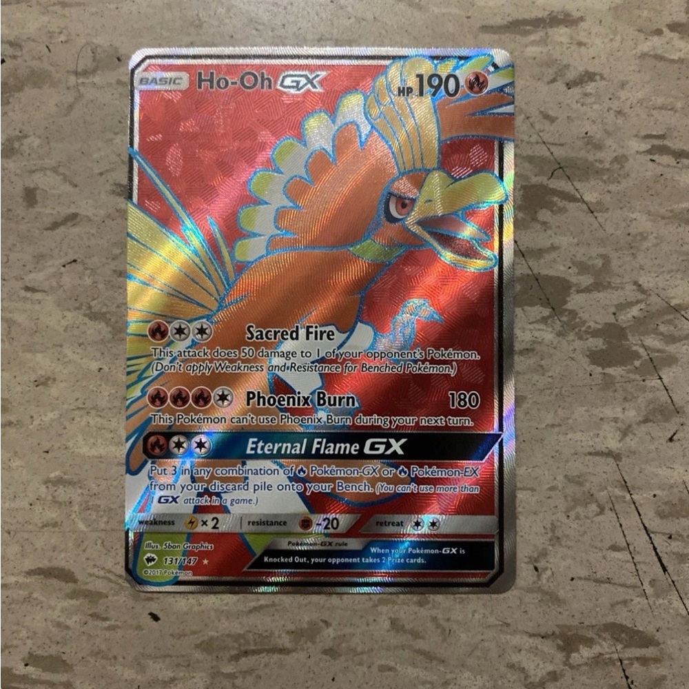 Ho-Oh GX , Full Art, #131/147, Sm-Burning Shadows, Pokémon Card